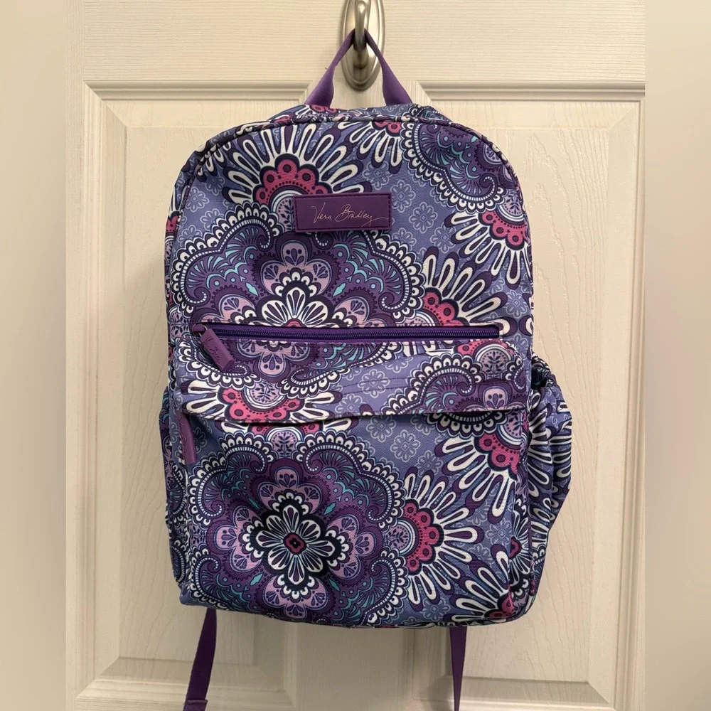 Vera Bradley Lilac Medallion Compact Backpack EUC